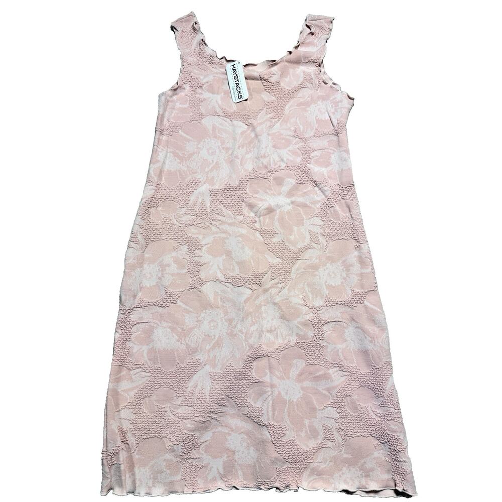 Haystacks Girona Aristocrata Brazilian Pink Textured Tank Dress Sz. Med Resort